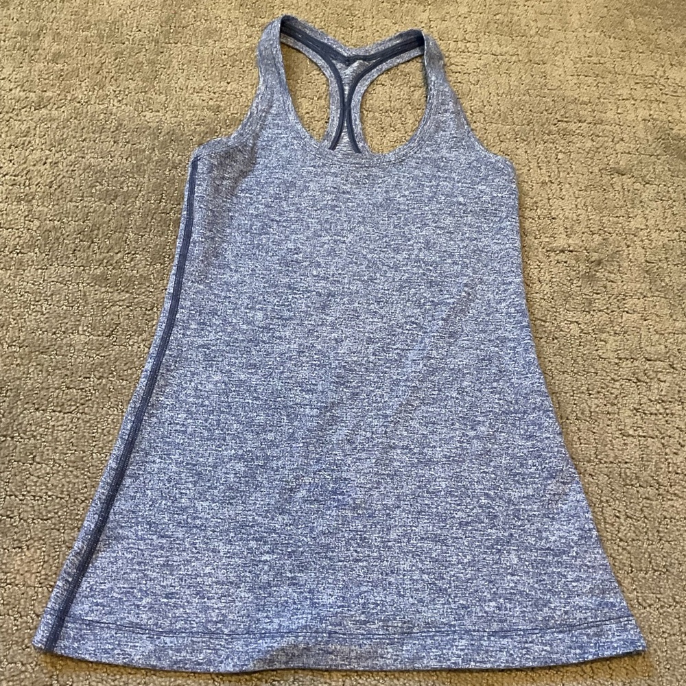 Lululemon Racer Back Tank Top Heathered Blue Size 2